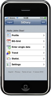 SiDiary Online on the iPhone