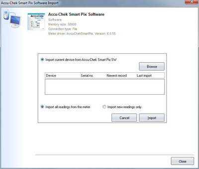 Import your readings from Accu-Chek Smart Pix Software into your log-book