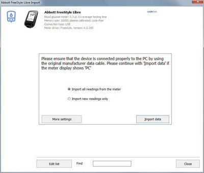 Import your readings from Abbott Freestyle Libre Scanner into your log-book
