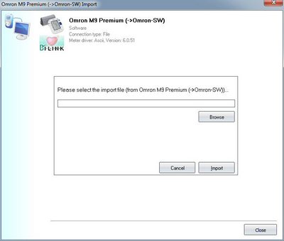 Data import from the Omron-Software import file