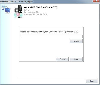 Data import from the Omron-Software import file