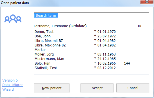Select patient