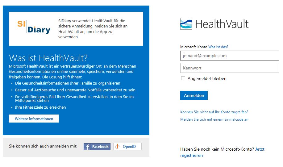 HealthVault Login mit Windows Live ID HealthVault Login mit Windows Live ID